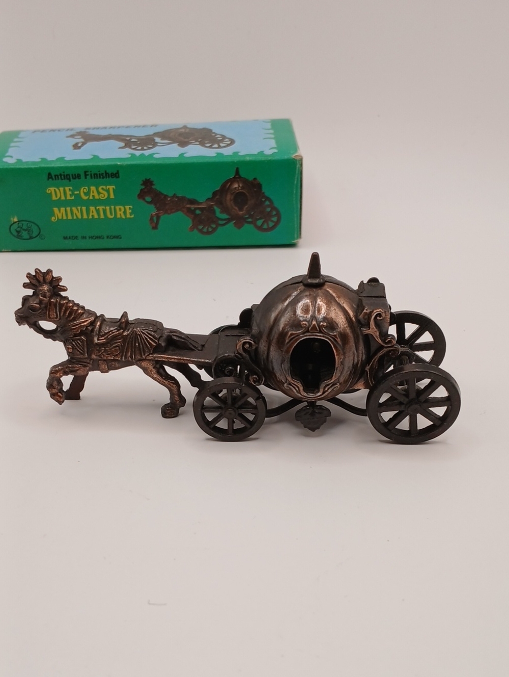 Vintage Pumpkin Carriage Die-Cast Miniature Pencil Sharpener Hong Kong